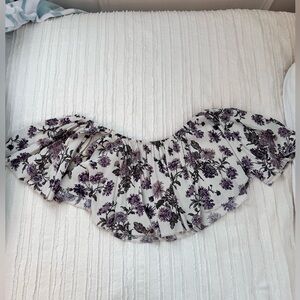 American Eagle Don’t Ask Why Purple Floral Off Shoulder Top